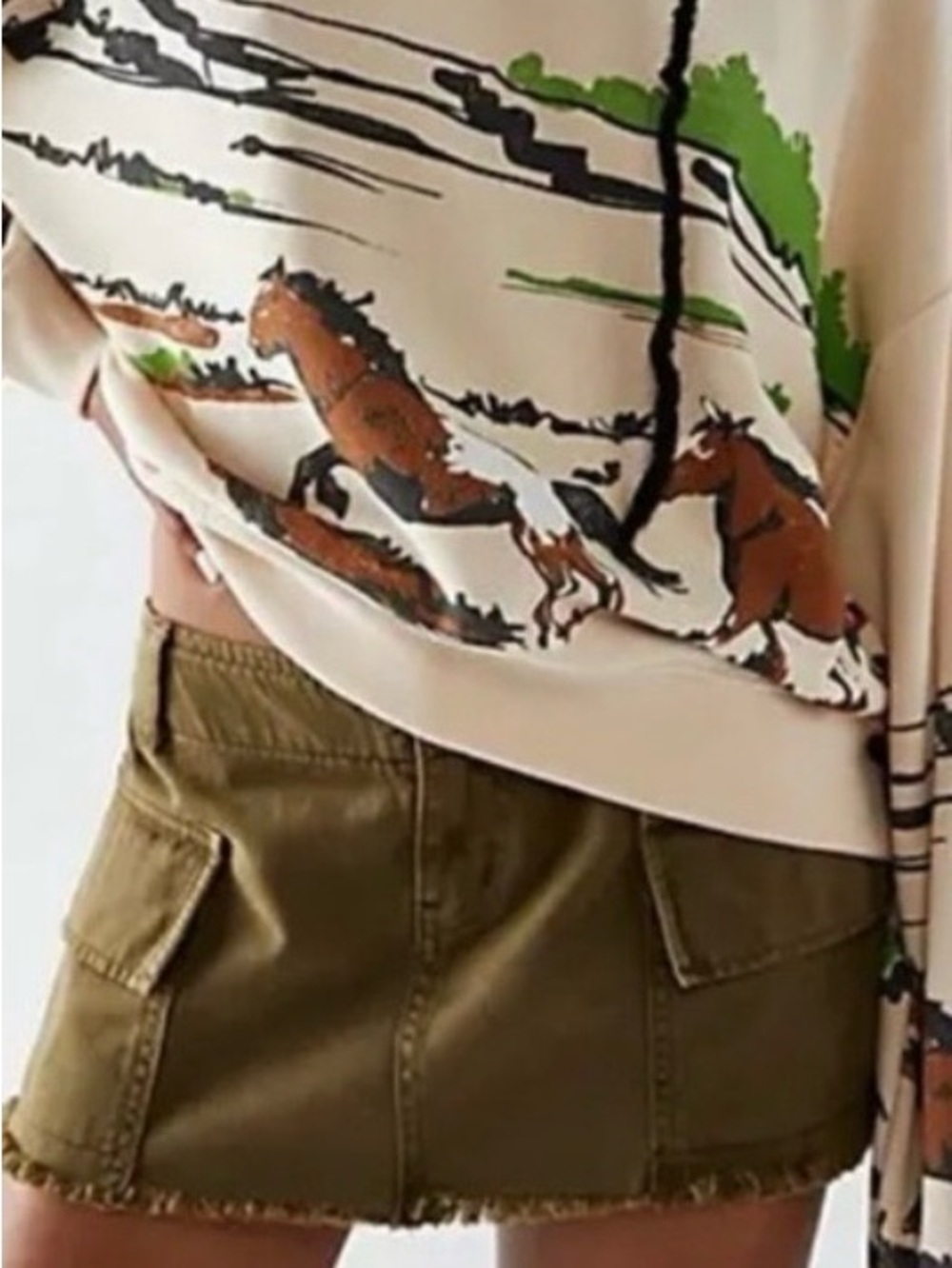 Free People x Daydreamer Running Horses Graphic Sweatshirt